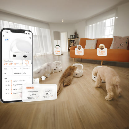 FurBabyFeeder Mini Automatic Cat Feeder - RFID Cat Food Dispenser with Collar Sensor - App Controll - Bluetooth - Ice Pack - Suitable for Both Wet and Dry Food - Multi-Pet