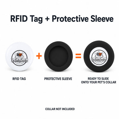 FurBabyFeeder RFID Tag with Protective Sleeve – No Collar