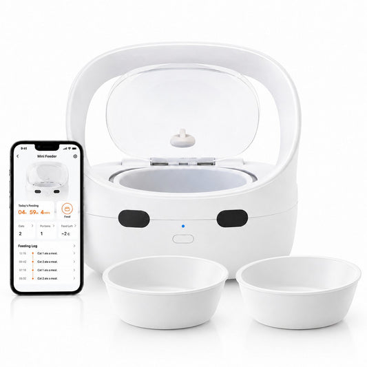 FurBabyFeeder Mini RFID Cat Feeder 2-Bowl Bundle – Includes Extra Bowl