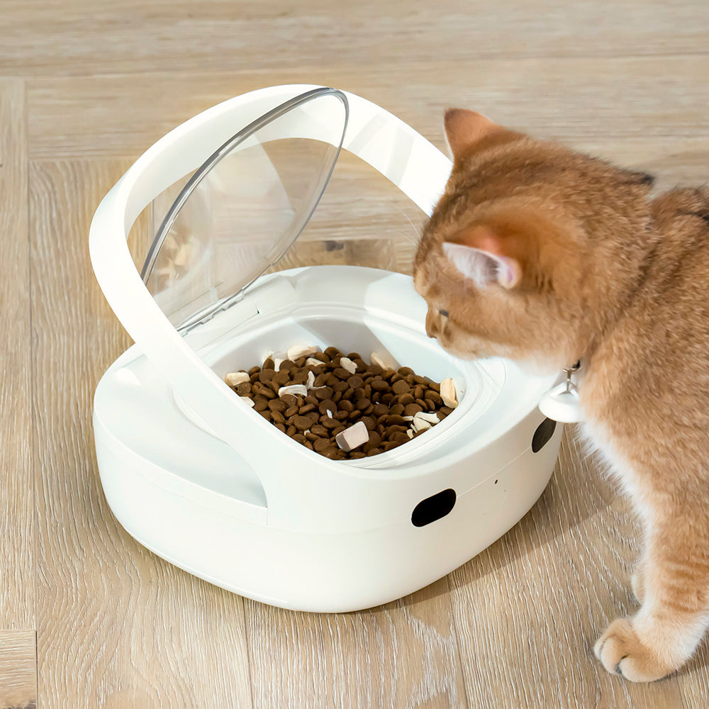 FurBabyFeeder Mini Automatic Cat Feeder - RFID Cat Food Dispenser with Collar Sensor - App Controll - Bluetooth - Ice Pack - Suitable for Both Wet and Dry Food - Multi-Pet