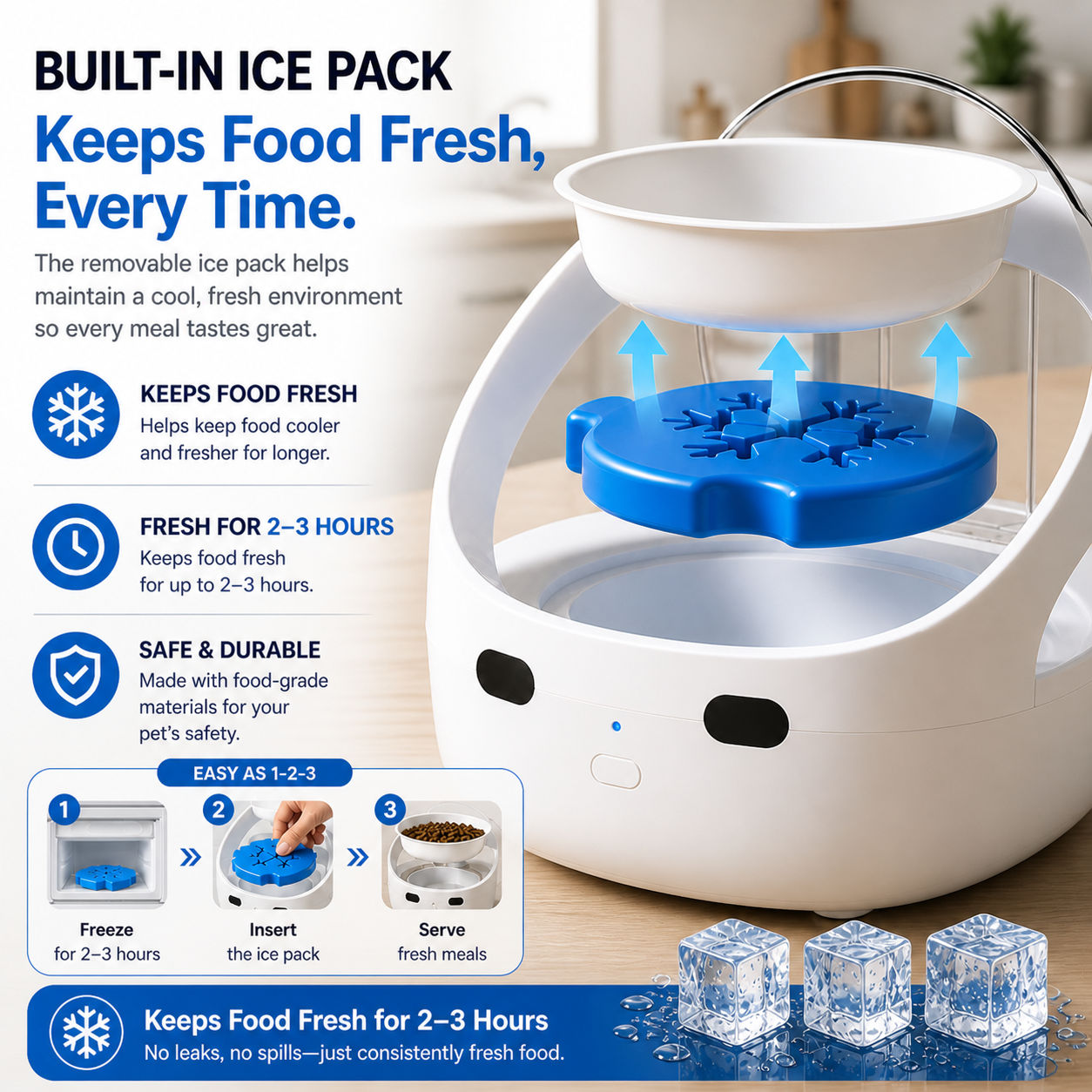 FurBabyFeeder Mini Ice Pack Accessory: Reusable Cooling Pack to Keep Wet Food Fresh