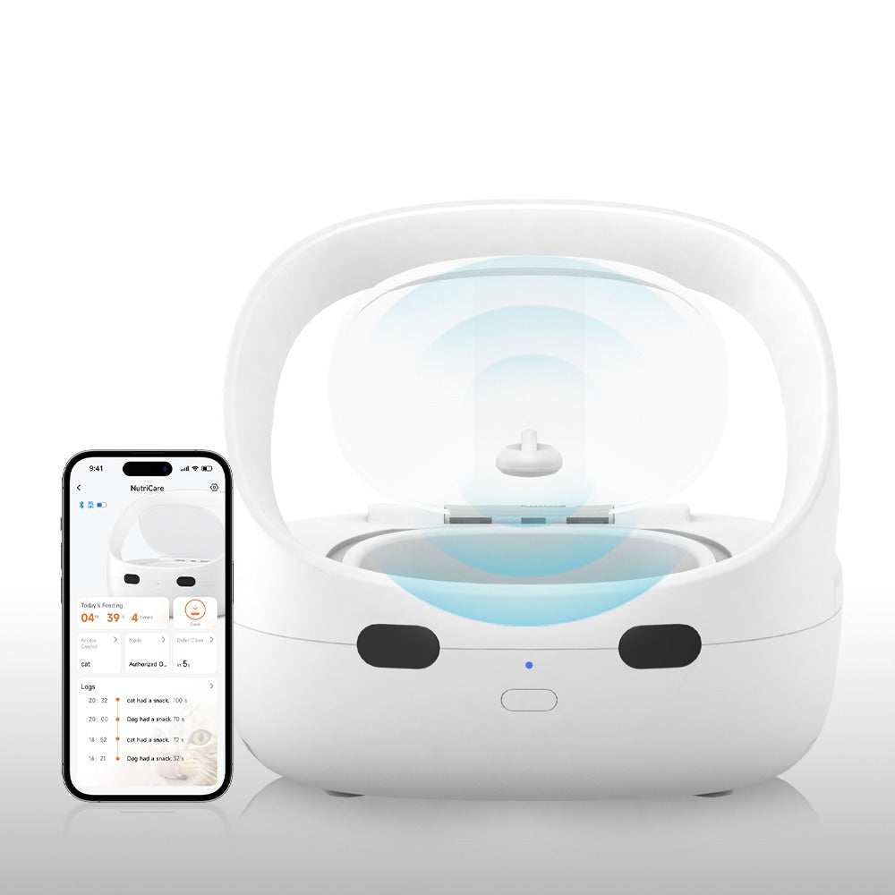FurBabyFeeder Mini Automatic Cat Feeder - RFID Cat Food Dispenser with Collar Sensor - App Controll - Bluetooth - Ice Pack - Suitable for Both Wet and Dry Food - Multi-Pet
