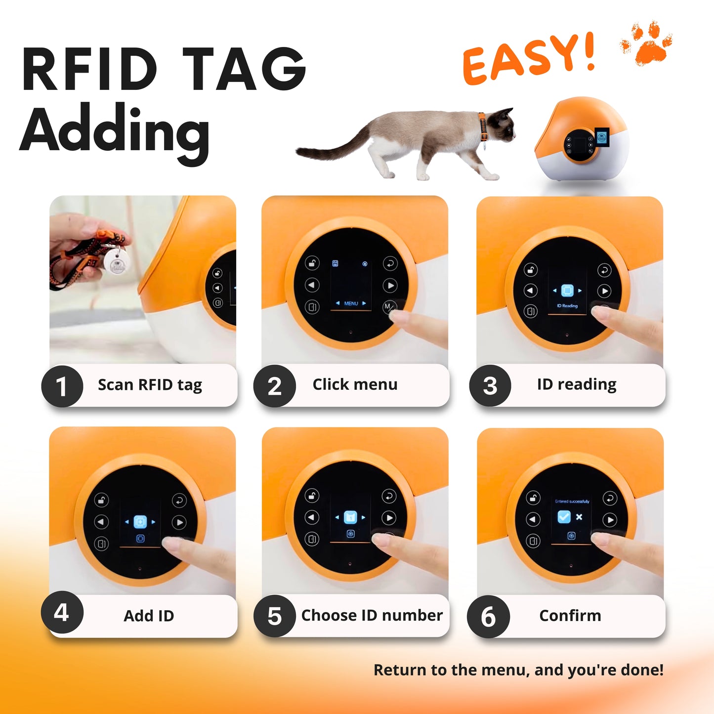 FurBabyFeeder Sphere Automatic RFID Cat Feeder 2-Tag Bundle for Multi-Pet Homes